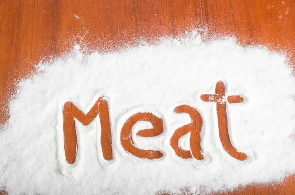 Meat sign, Flour Artwor — Stock Photo, Image