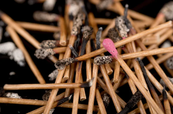 Grupp av matcher selektiv fokus på nya — Stockfoto