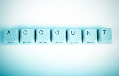 bilgisayar düğmeleri ile yazılmış hesap kelime