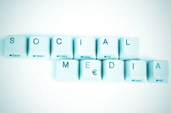 Social Media words written with computer buttons — Stock Photo, Image