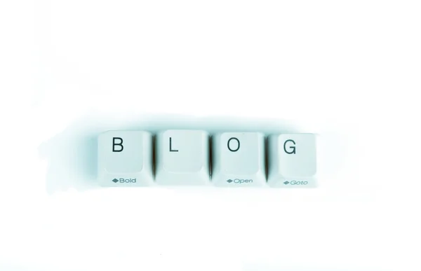 Palabra de blog escrita con botones de ordenador — Foto de Stock