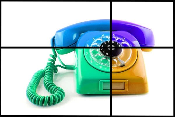 Old telephone. Collage — Stock Photo, Image