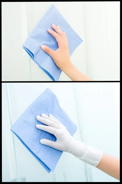Collage of several photos for cleaning — Stock Photo, Image