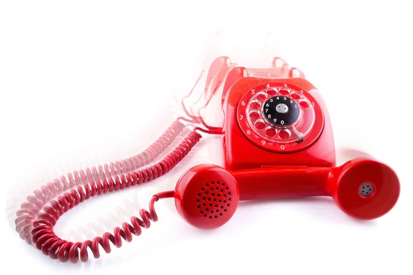 Telephone concept old red phone — Stock Photo, Image