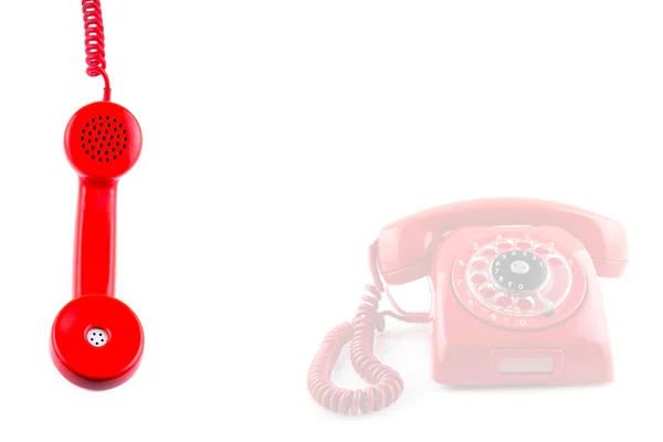 Concetto telefonico vecchio telefono rosso — Foto Stock