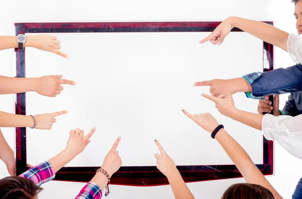 Hands showing product isolated — Stock Photo, Image