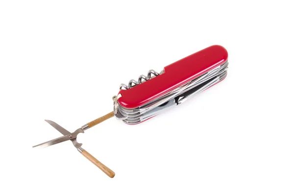 Swiss knife with garden lawn cutters — Stock Photo, Image