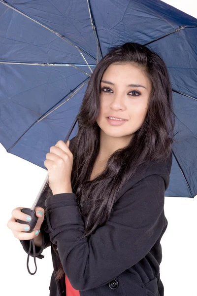 Sexy eleganckie młodych hiszpanin kobieta z parasolem — Zdjęcie stockowe