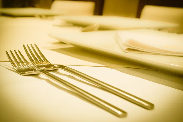 Conjunto vazio no restaurante — Fotografia de Stock