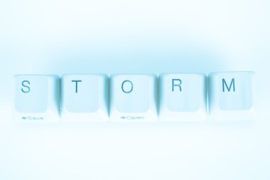 Fırtına word bilgisayar düğmeleri ile yazılı