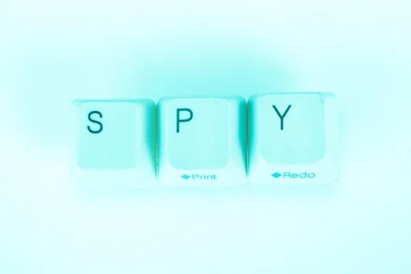 Spy word written with computer buttons — Stock Photo, Image