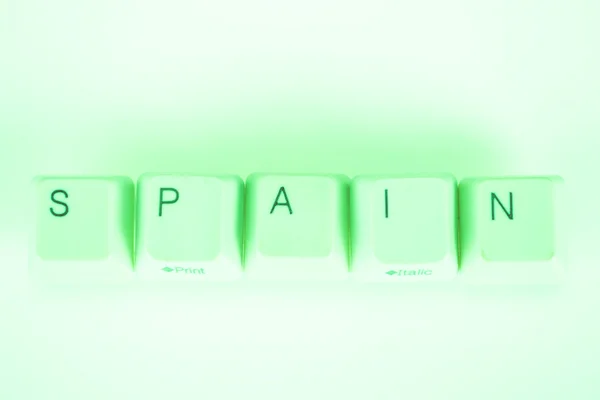 España palabra escrita con botones de ordenador — Foto de Stock