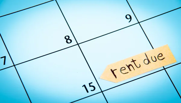 Rent due calendar — Stock Photo, Image