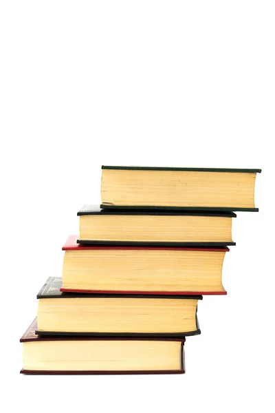 Stapel alter Bücher isoliert auf weiß — Stockfoto