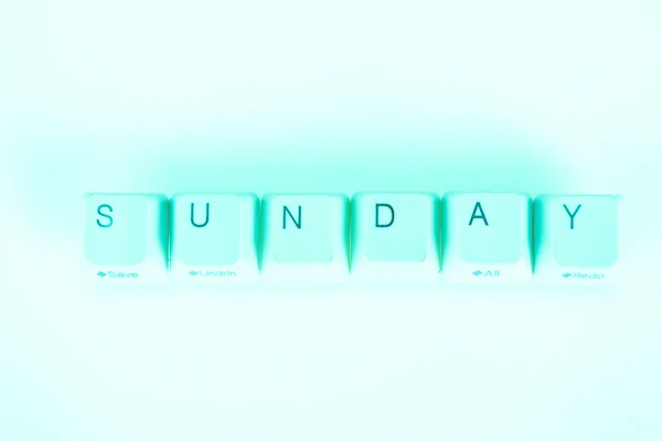Sunday word written with computer buttons — Stock Photo, Image