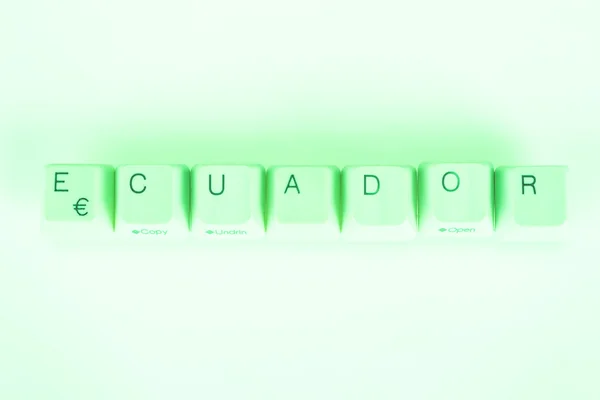 Palavra Equador escrito com botões de computador — Fotografia de Stock