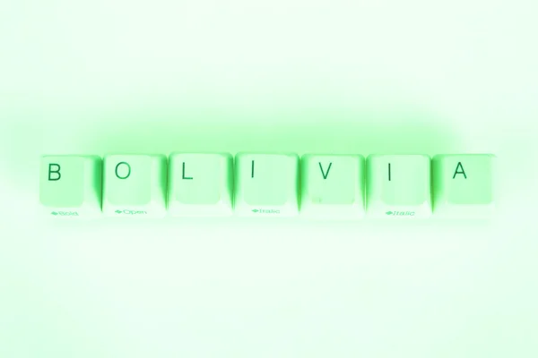Боливийское слово, написанное кнопками компьютера — стоковое фото