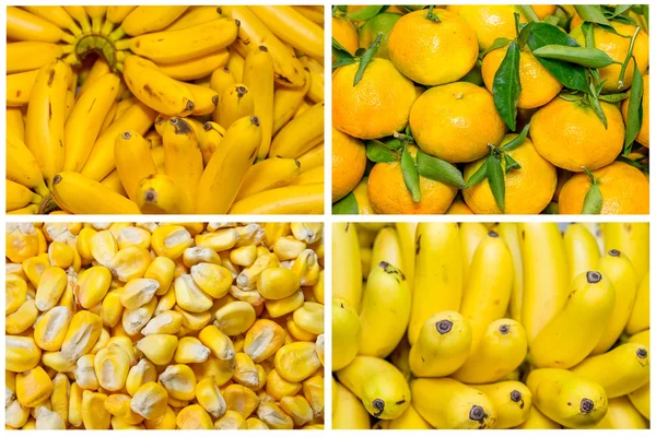 Коллаж из свежих фруктов и овощей — стоковое фото