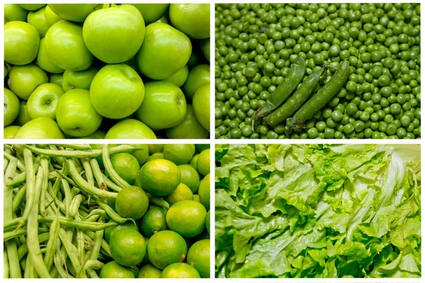Collage de frutas y verduras frescas — Foto de Stock