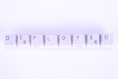 Dağıtılmış bilgisayar düğmeleri ile yazılmış kelime