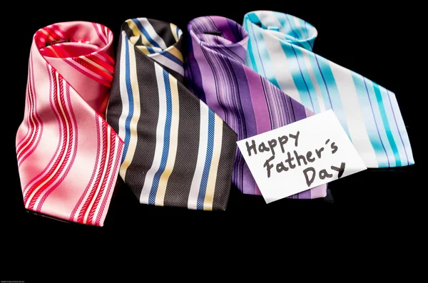 Happy Fathers Day tag with neckties — Stock Photo, Image