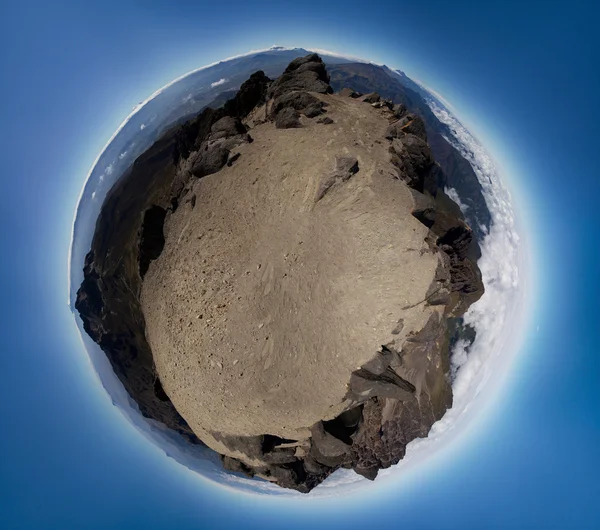 Little planet panorama of mountains — Stock Photo, Image