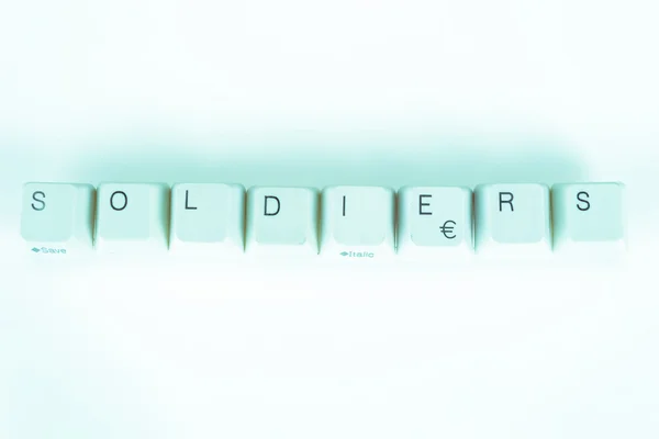 Soldiers word written with computer buttons — Stock Photo, Image