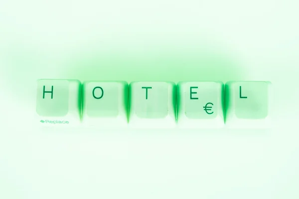 Hotel mot écrit avec des boutons d'ordinateur — Photo