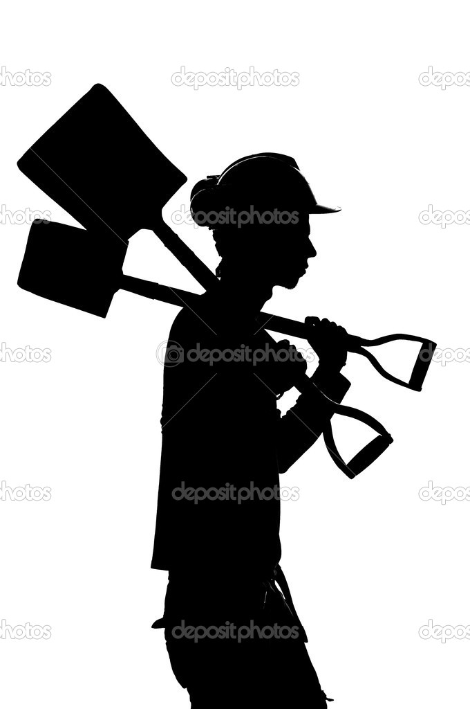 Silhouette of a Construction builder worker