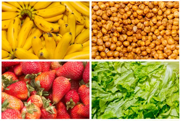 Collage from fresh fruit and vegetables — Stock Photo, Image