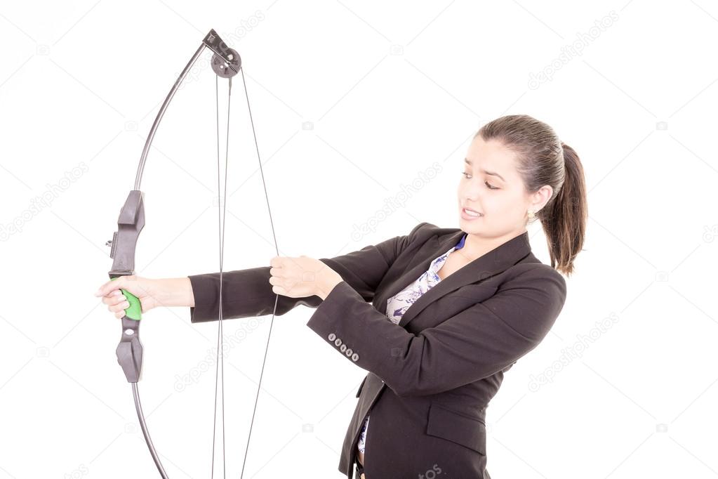 Determined professional office woman archer