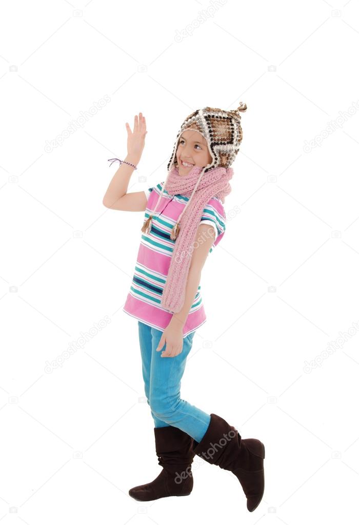 Little hispanic girl with peruvian hat