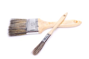 Beyaz arka plan üzerinde izole Boya fırçaları