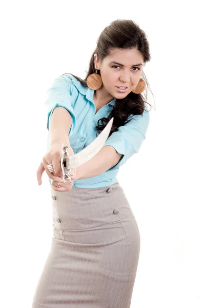 Woman with sword — Stock Photo, Image