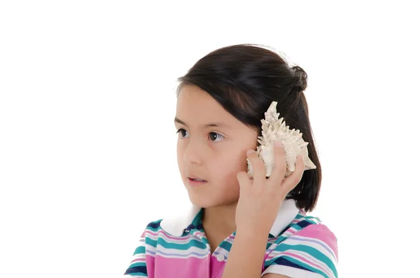 Beautiful girl with shell — Stock Photo, Image