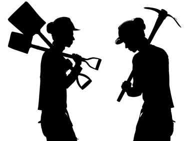 siyah işçisi siluet çeşitli teşkil etmektedir