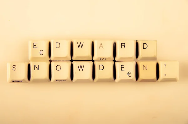 Edward snowden bilgisayar düğmeleri ile yazılan sözcükler — Stok fotoğraf
