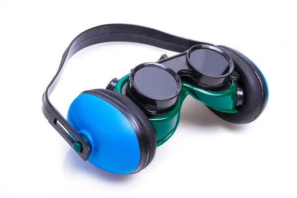 Biztonsági felszerelések Hallásvédők és szemüveg — Stock Fotó