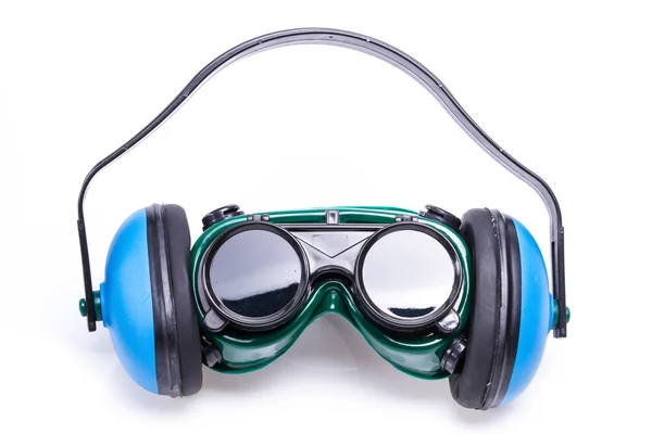 Safety Gear ear defenders and goggles — Stock Photo, Image