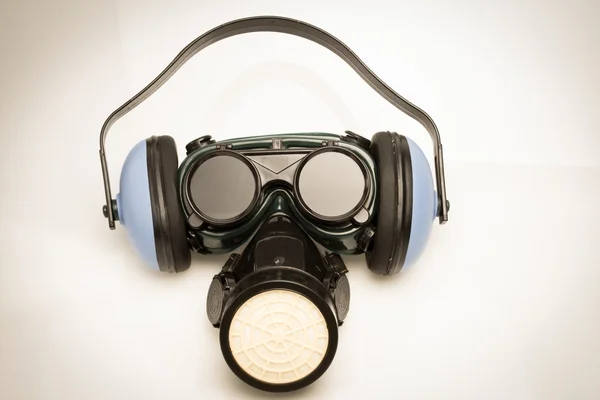 Vintage Safety Gear Mask,ear defenders and goggles — Stock Photo, Image