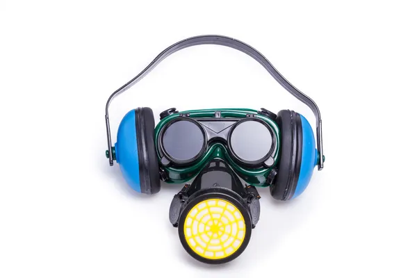 Safety Gear Mask,ear defenders and goggles — Stock Photo, Image