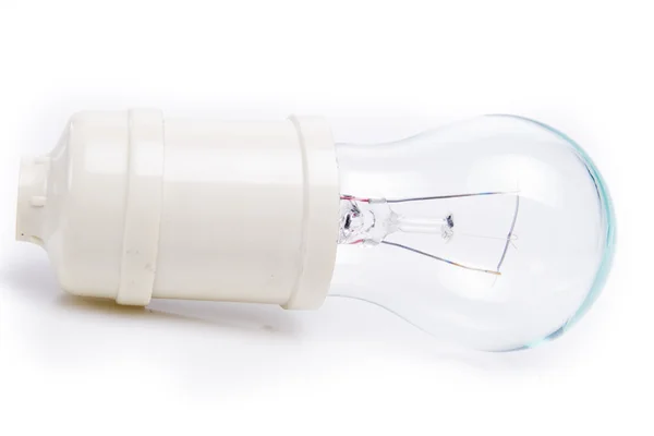 白で隔離される透明な電球 — ストック写真