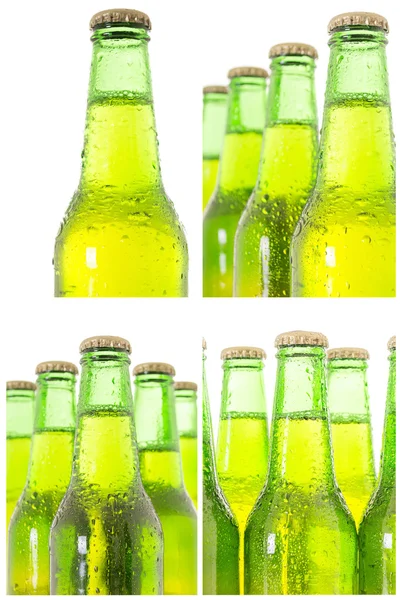 Reihe von Bierflaschen — Stockfoto