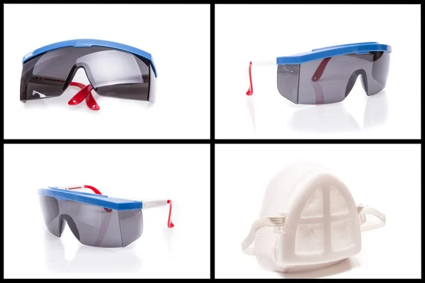 Colección de gafas de seguridad personales y máscara —  Fotos de Stock