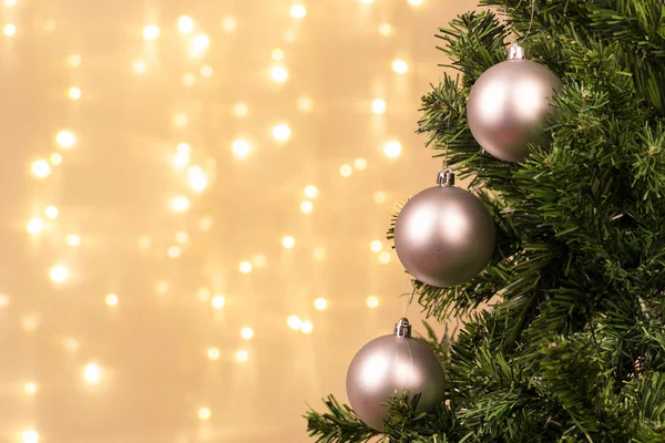 Christmas tree decoration with ball lights — Stock Photo, Image