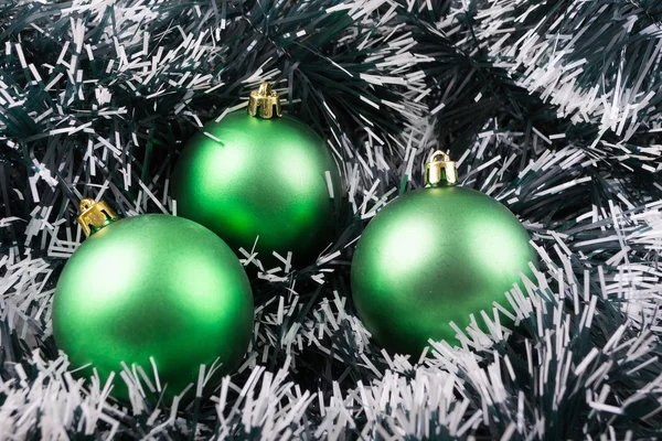 Green christmas ornaments — Stock Photo, Image