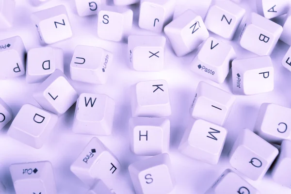 Pila de teclas azules del teclado del ordenador —  Fotos de Stock