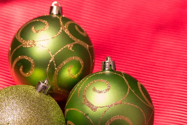 Green Christmas-tree decorations. Selective focus. — Stock Photo, Image