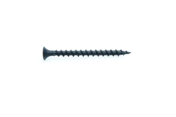 Black Screw located on a white background — Stock Photo, Image