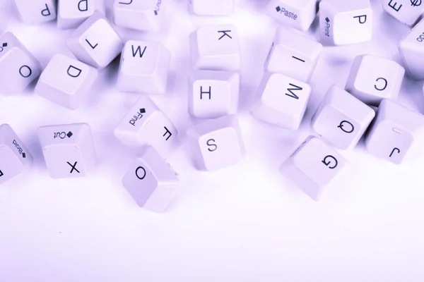 Pilha de teclas de teclado de computador azul — Fotografia de Stock